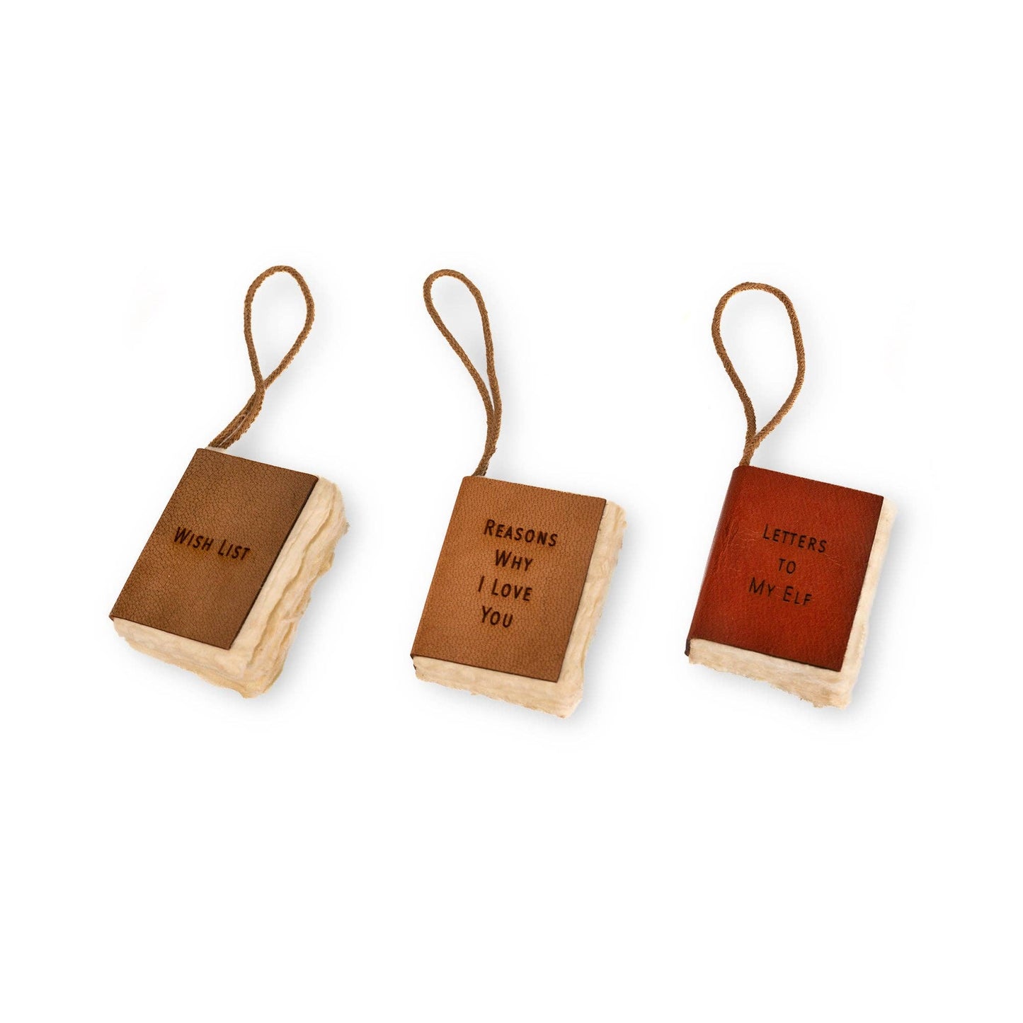 Little Book Ornaments with Cotton Hanger - Assorted Set of 6