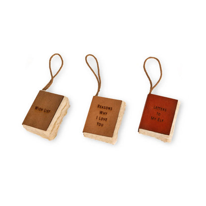 Little Book Ornaments with Cotton Hanger - Assorted Set of 6