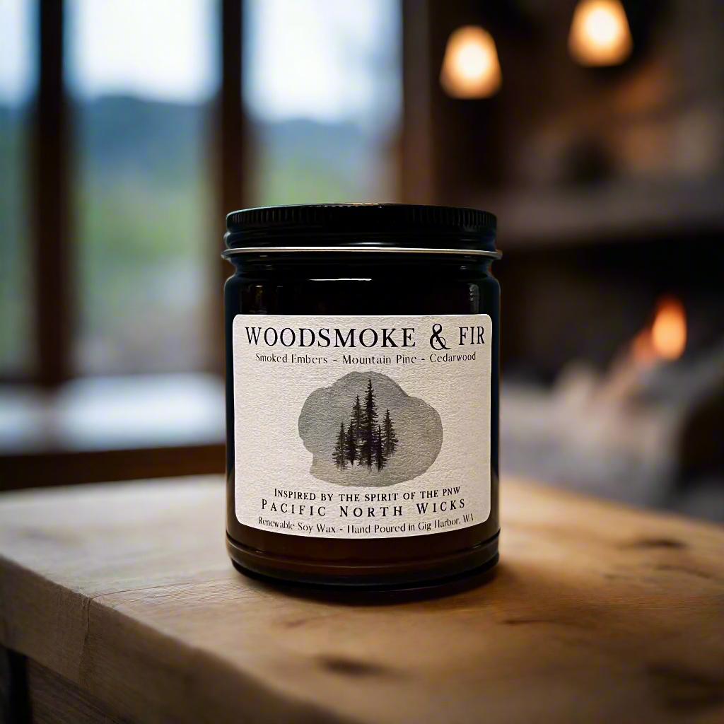 Woodsmoke & Fir Candle | Rustic Evergreen Scent | Soy Wax
