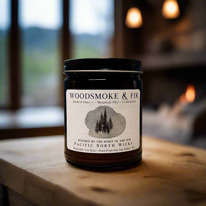 Woodsmoke & Fir Candle | Rustic Evergreen Scent | Soy Wax