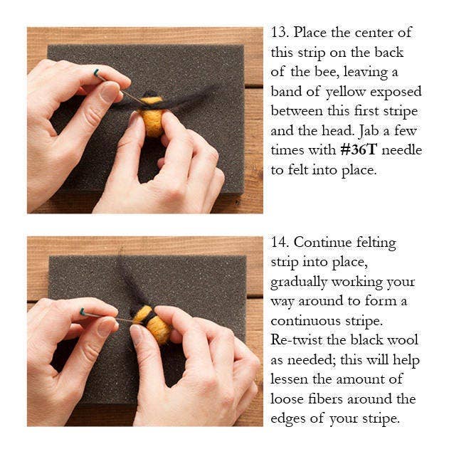 Bees - Needle Felting Kit - Beginner By Grey Fox Felting