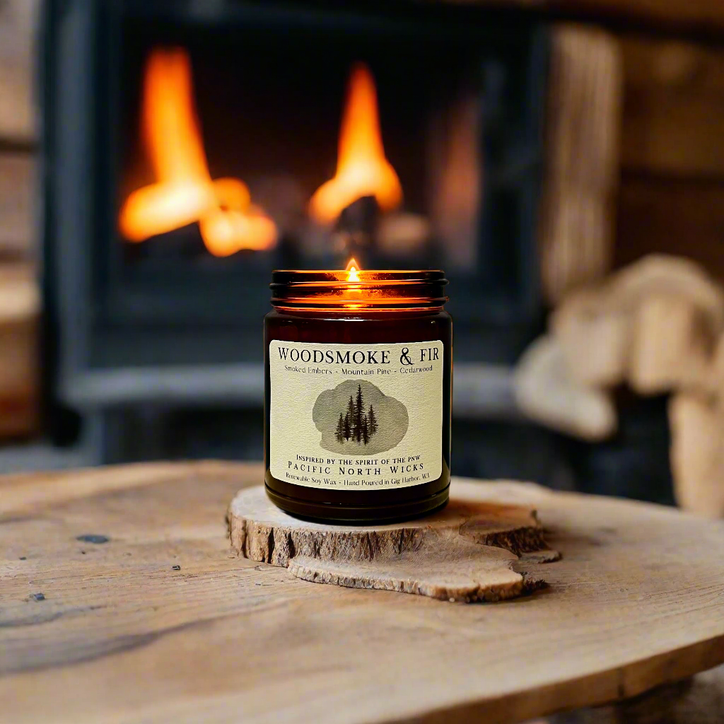 Woodsmoke & Fir Candle | Rustic Evergreen Scent | Soy Wax