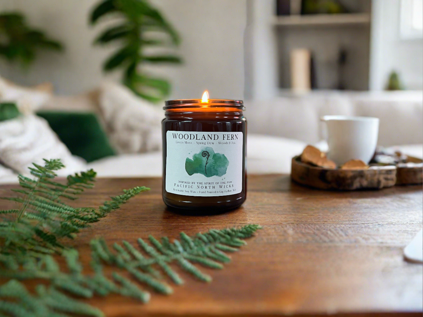 Woodland Fern Candle | Spring Green Moss and Dew | Soy Wax