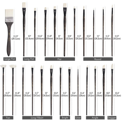 ARTIFY 24 PCS Long Handle Paint Brush Set