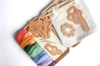 8"x8" Wildflower Banner Felting Kit