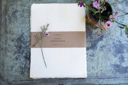 6"x8" Medium Handmade Cotton Paper Bundle - Cream