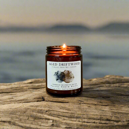 Aged Driftwood Candle | Coastal Wood | Marine Mist | Soy 