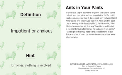 In Two Shakes of a Lamb's Tail Knowledge Cards: A Quiz Deck of Curious Sayings