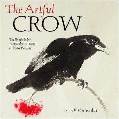 The Artful Crow 2026 Wall Calendar: Brush & Ink Watercolor Paintings by Endre Penovác