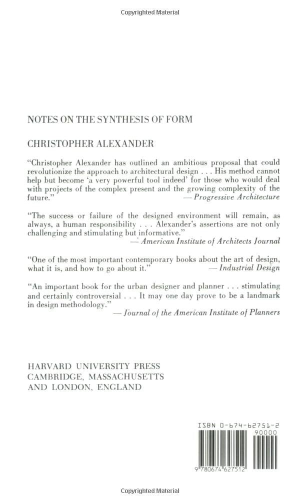 Notes on the Synthesis of Form (Revised)