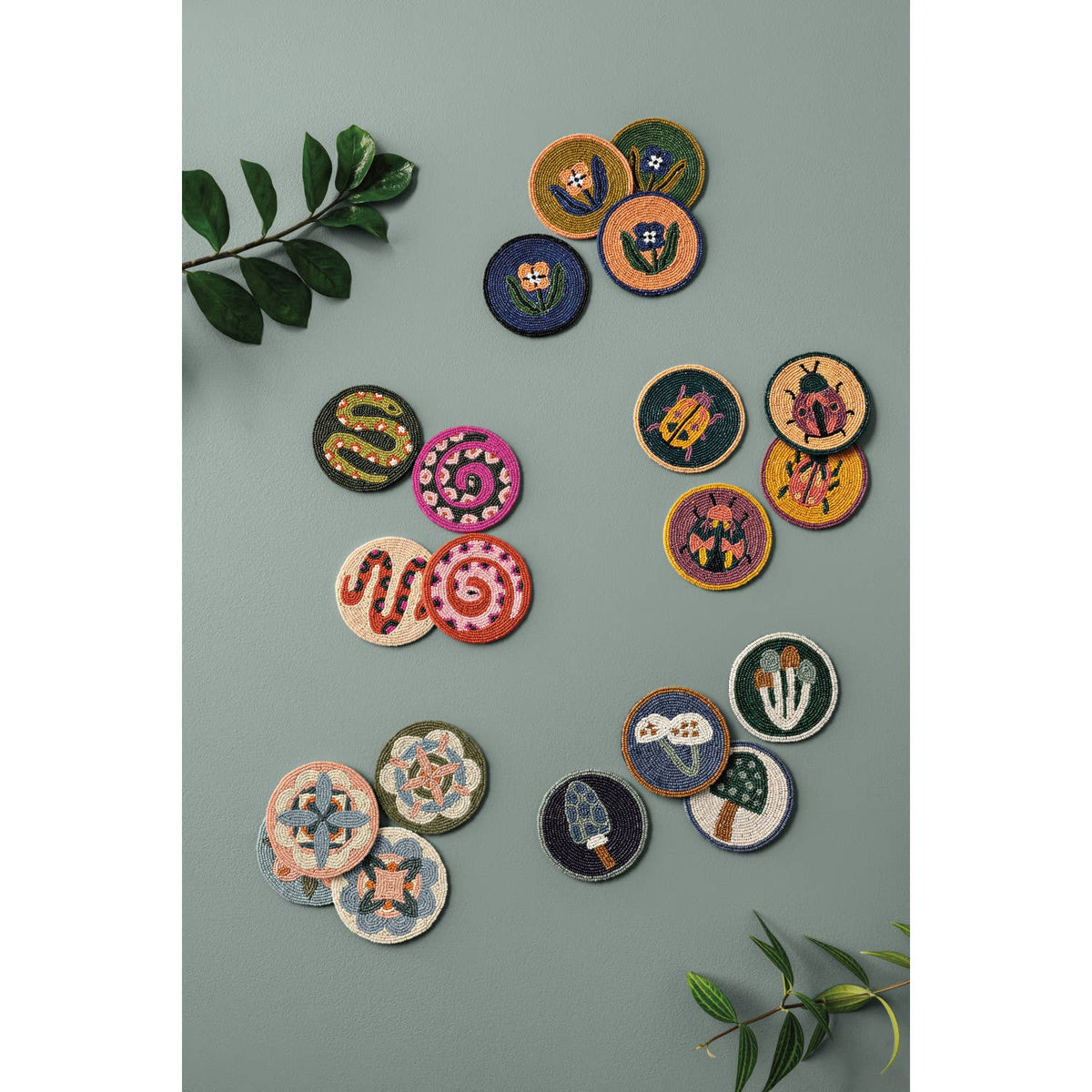 Gardenland Beaded Coasters Set of 4- snakes!