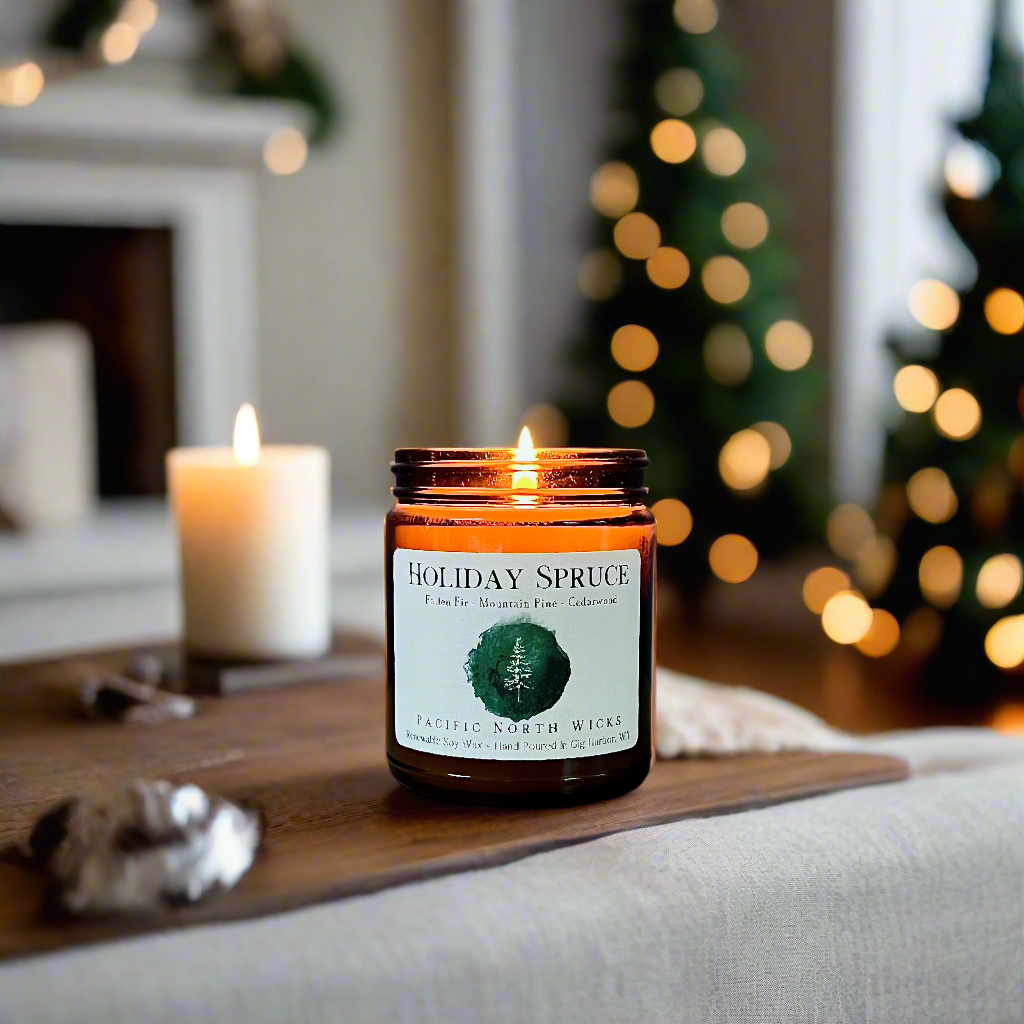 Holiday Spruce Candle | Evergreen, Pine, Fir Scent | Soy 