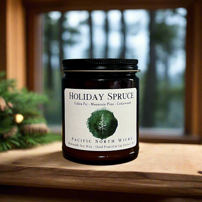 Holiday Spruce Candle | Evergreen, Pine, Fir Scent | Soy 