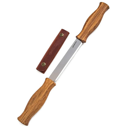 Drawknife with Oak Handle in Leather Sheath-DK1S