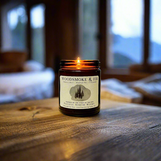 Woodsmoke & Fir Candle | Rustic Evergreen Scent | Soy Wax