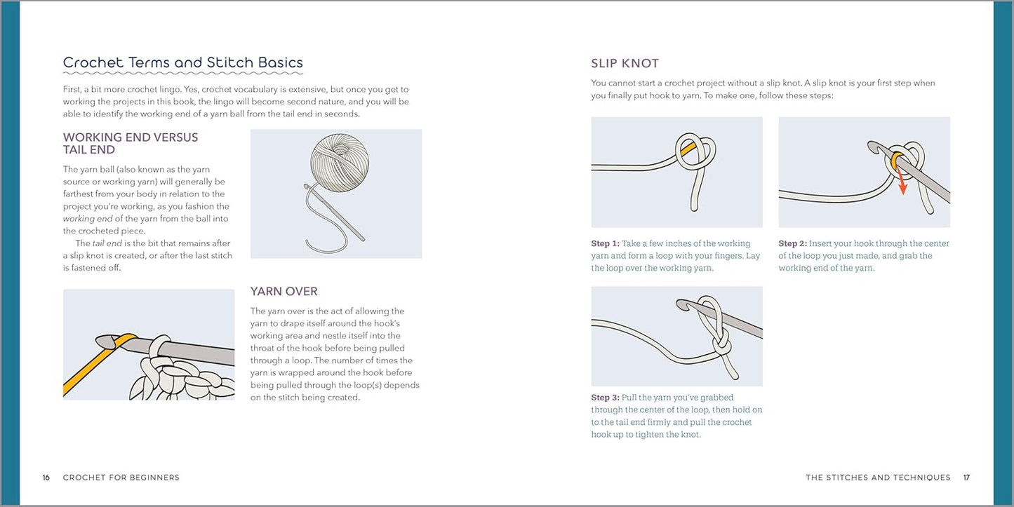 Crochet for Beginners: A Stitch Dictionary with Step-By-Step Illustrations and 10 Easy Projects by Arica Presinal