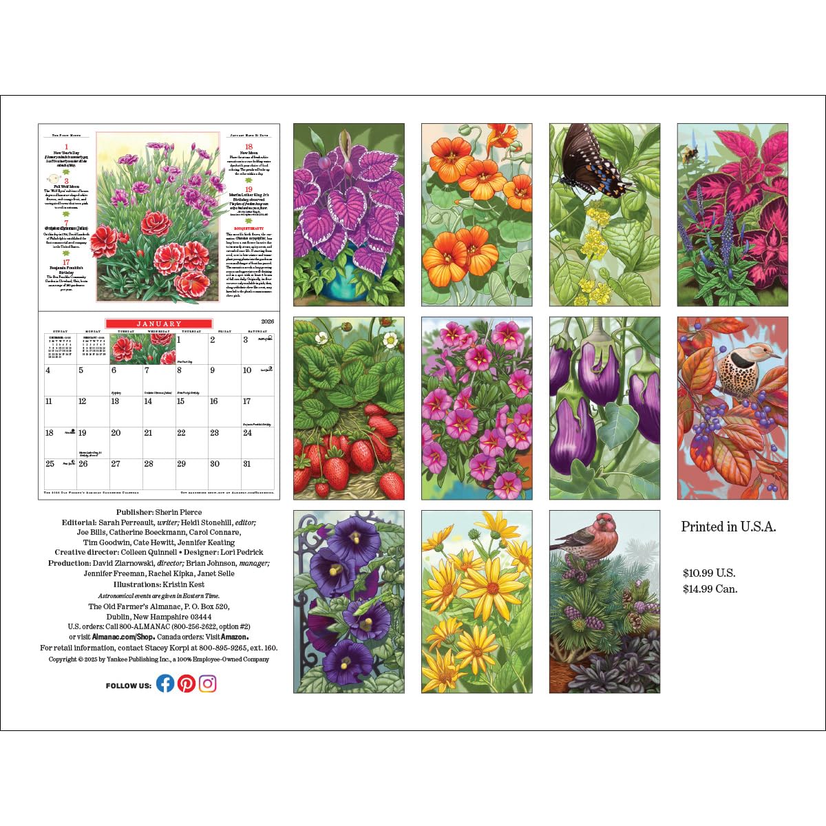 The 2026 Old Farmer's Almanac Gardening Wall Calendar