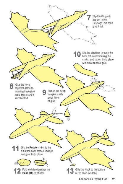 Leonardo Da Vinci's Flying Machines Kit: Paper Airplanes Based on the Great Master's Sketches That Really Fly! (13 Pop-Out Models; Easy-To-Follow Instructions; Slingshot Launcher)