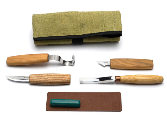 Wood Carving Tool Set for Spoon Carving with Beginner's Guide