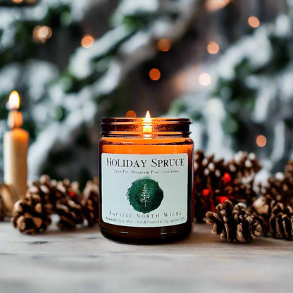 Holiday Spruce Candle | Evergreen, Pine, Fir Scent | Soy 
