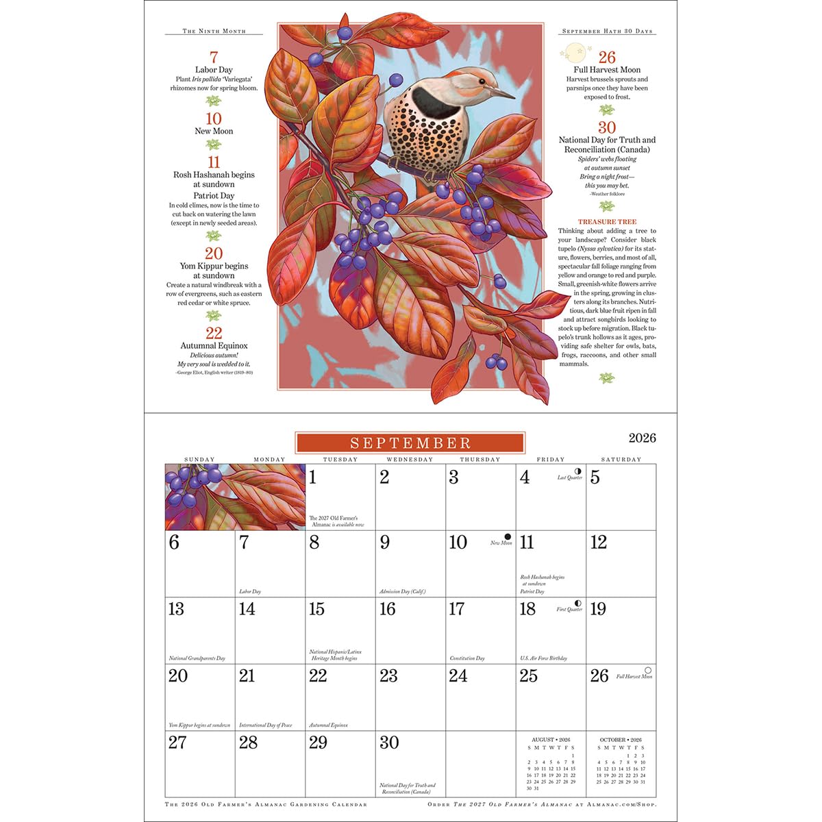 The 2026 Old Farmer's Almanac Gardening Wall Calendar