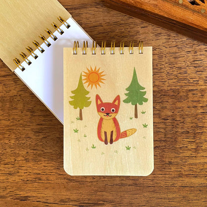 Fox Wood Mini Notepad