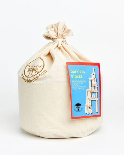 Bark-less blocks - 36 pcs natural wood blocks