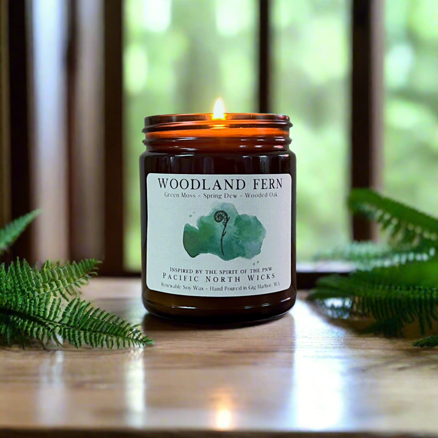 Woodland Fern Candle | Spring Green Moss and Dew | Soy Wax