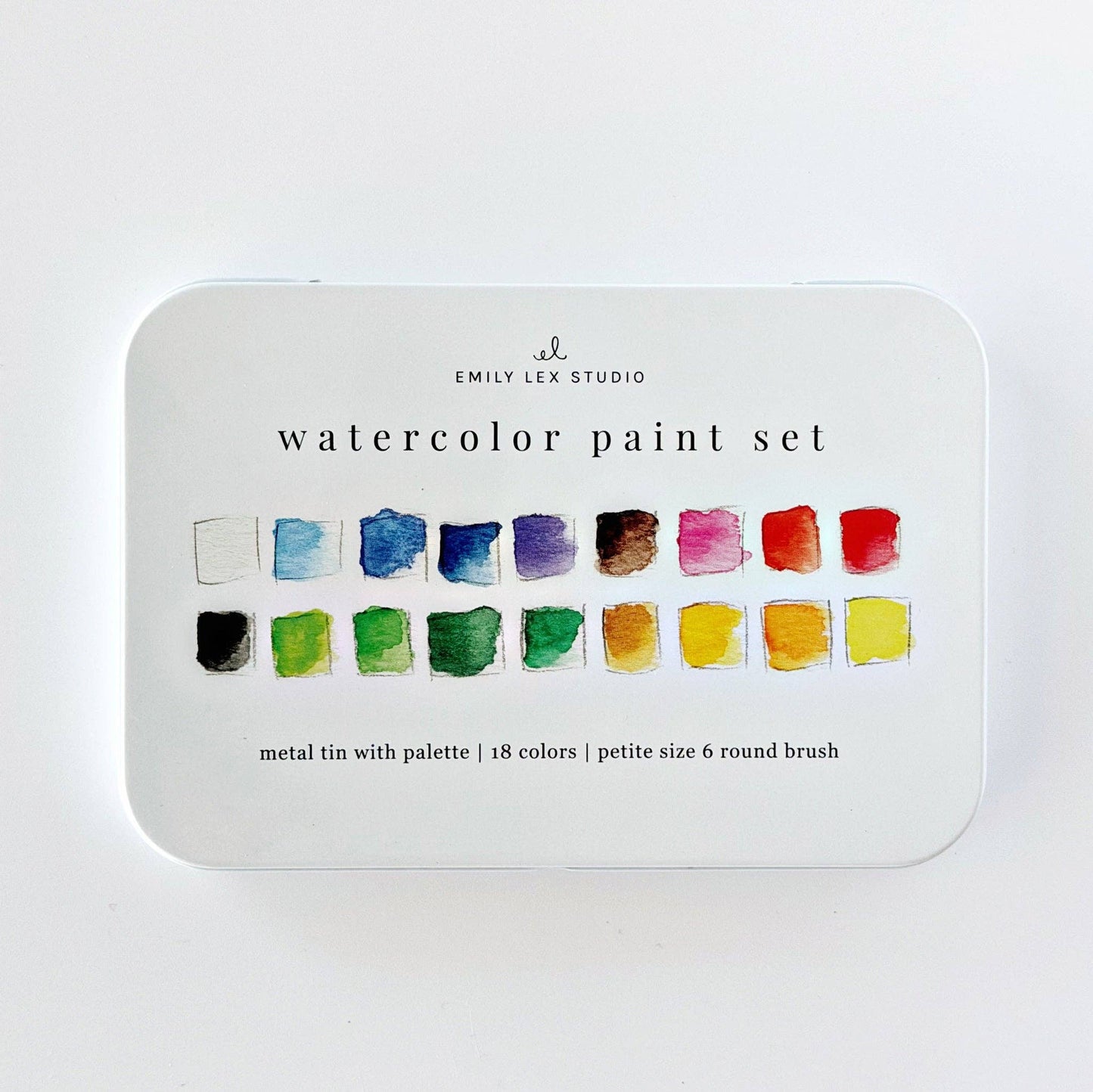 18 Watercolor Paint Set (With Mixing Tin and Brush)