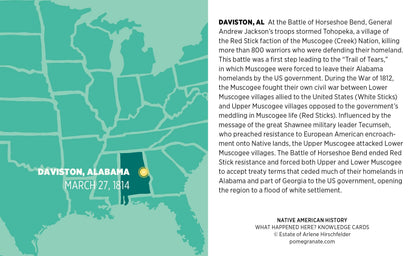 Native American History: What Happened Here? Knowledge Cards