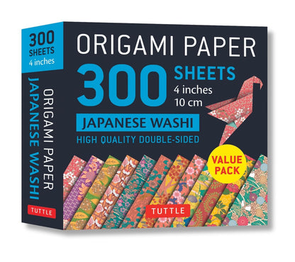 Origami Paper: Japanese Washi Patterns-300 Sheets, 4in (10 CM), Double-Sided with 12 Different Designs by Tuttle Studio