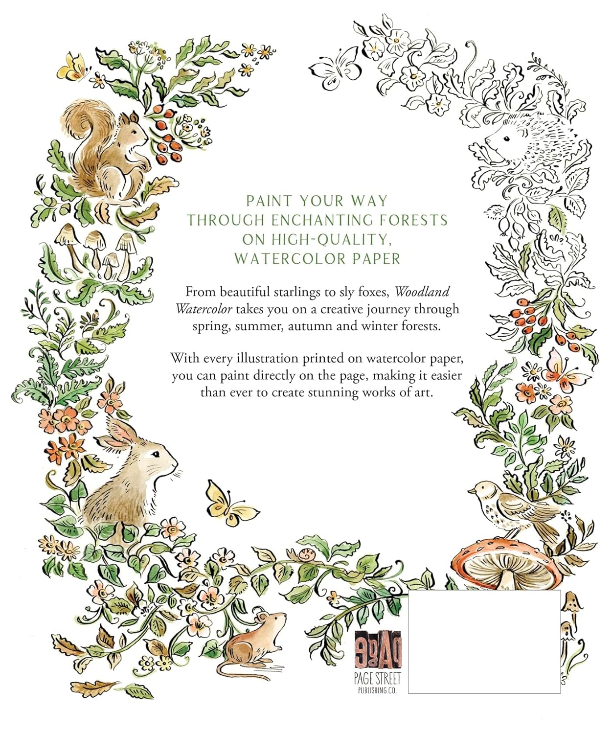Woodland Watercolor: A Coloring Workbook: A Coloring Workbook