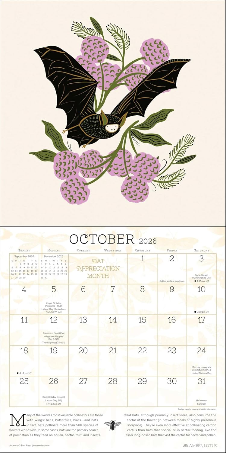 Praise for the Pollinators 2026 Wall Calendar: Nature's Superheroes by Amber Lotus Publishing