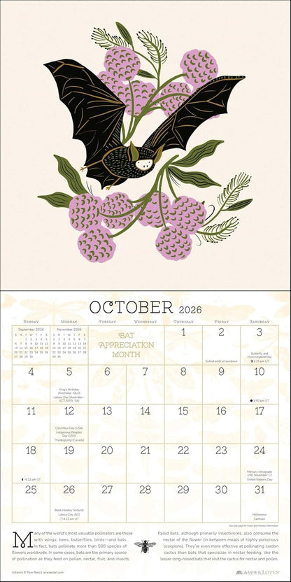 Praise for the Pollinators 2026 Wall Calendar: Nature's Superheroes by Amber Lotus Publishing