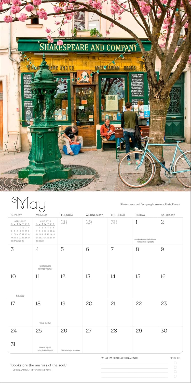 A Calendar for Book Lovers Wall Calendar 2026 by Workman Calendars