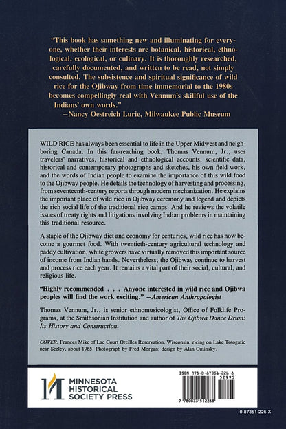 Wild Rice and the Ojibway People by Thomas Vennum