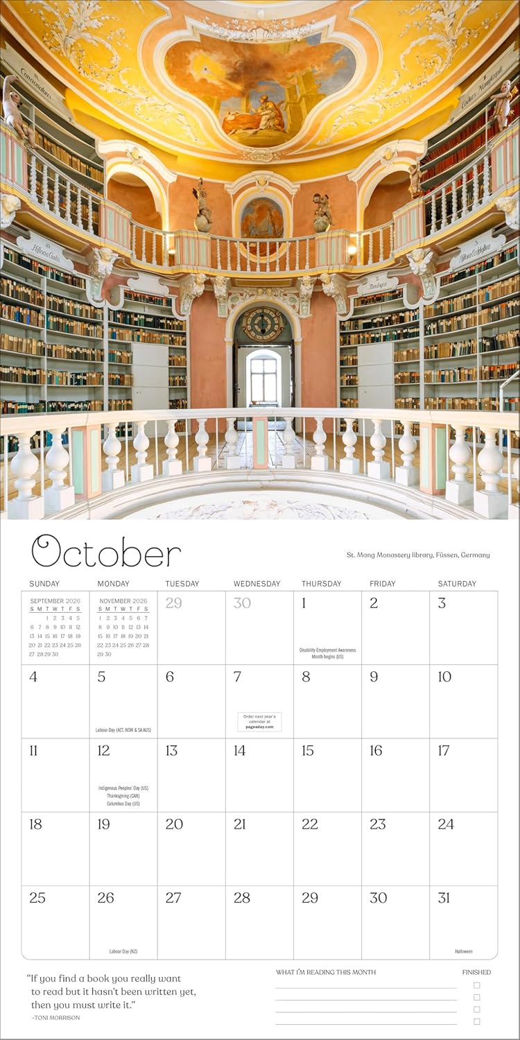 A Calendar for Book Lovers Wall Calendar 2026 by Workman Calendars