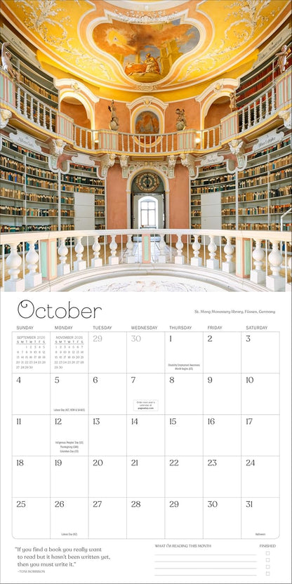 A Calendar for Book Lovers Wall Calendar 2026 by Workman Calendars