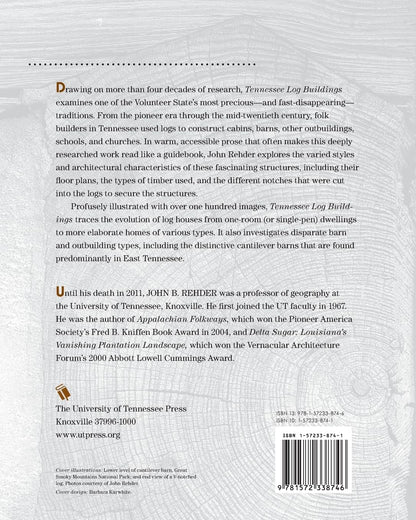 Tennessee Log Buildings: A Folk Tradition (First Edition)