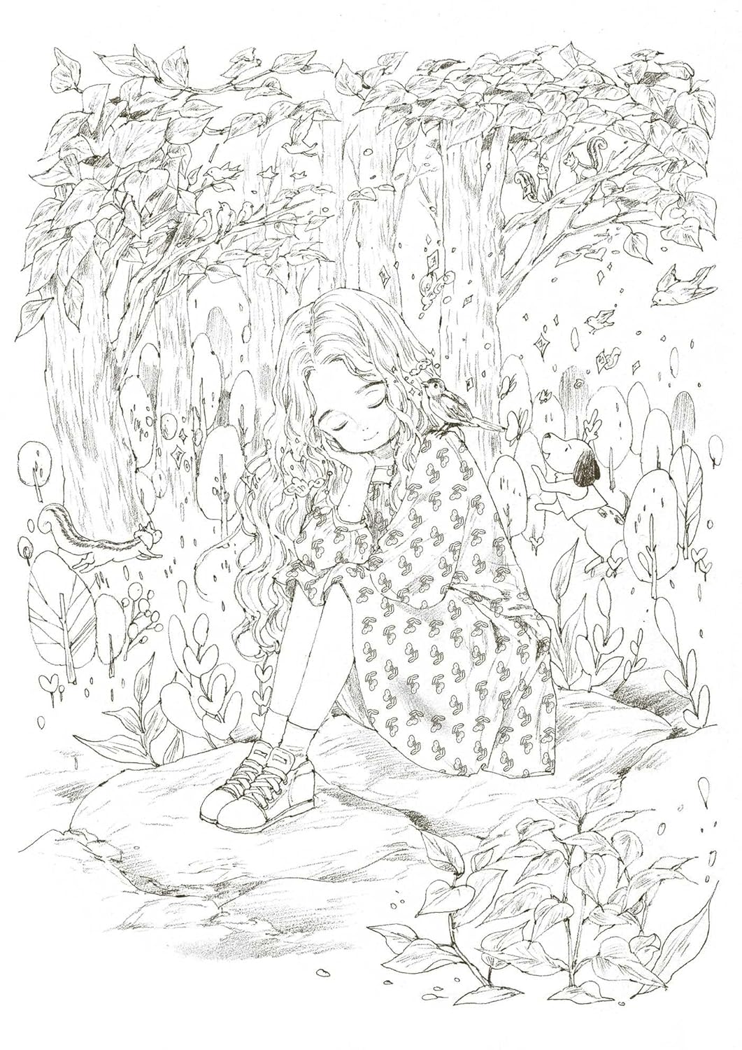 The Forest Girl's Coloring Book: Enchanting Coloring Pages of Nature, Animals, and Cozy Scenes for Relaxation and Stress Relief