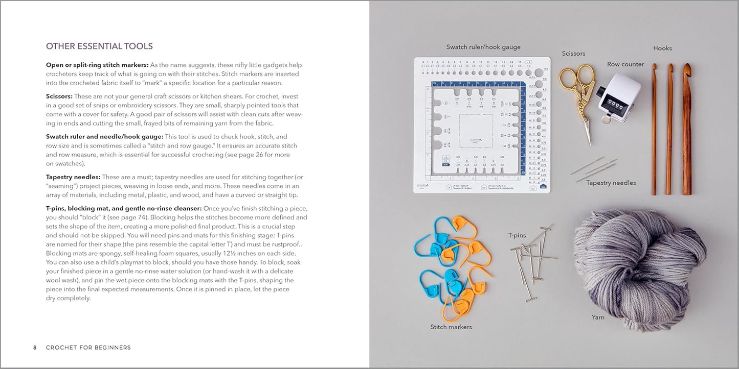 Crochet for Beginners: A Stitch Dictionary with Step-By-Step Illustrations and 10 Easy Projects by Arica Presinal