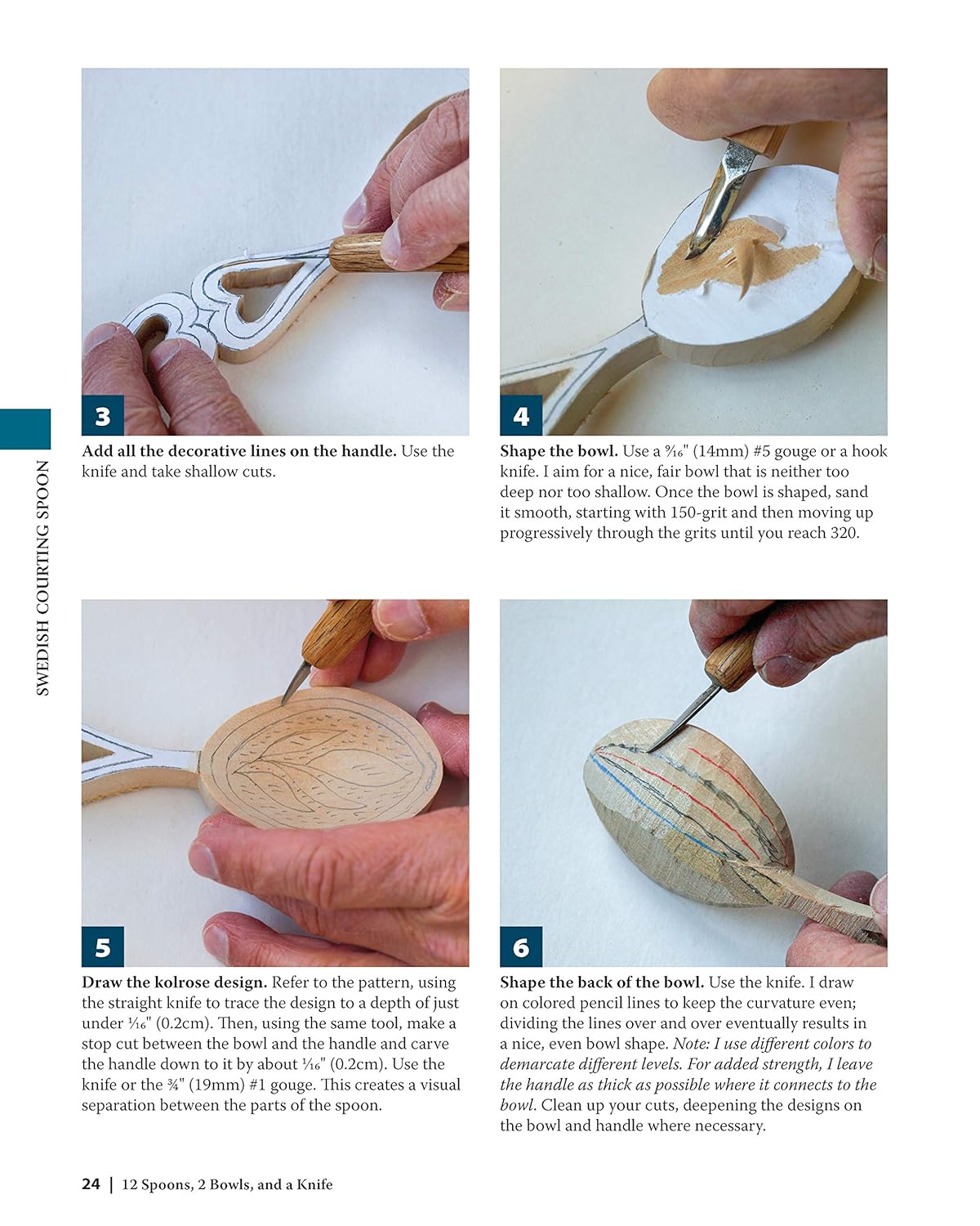 12 Spoons, 2 Bowls, and a Knife: 15 Step-By-Step Handcarved Projects for the Kitchen