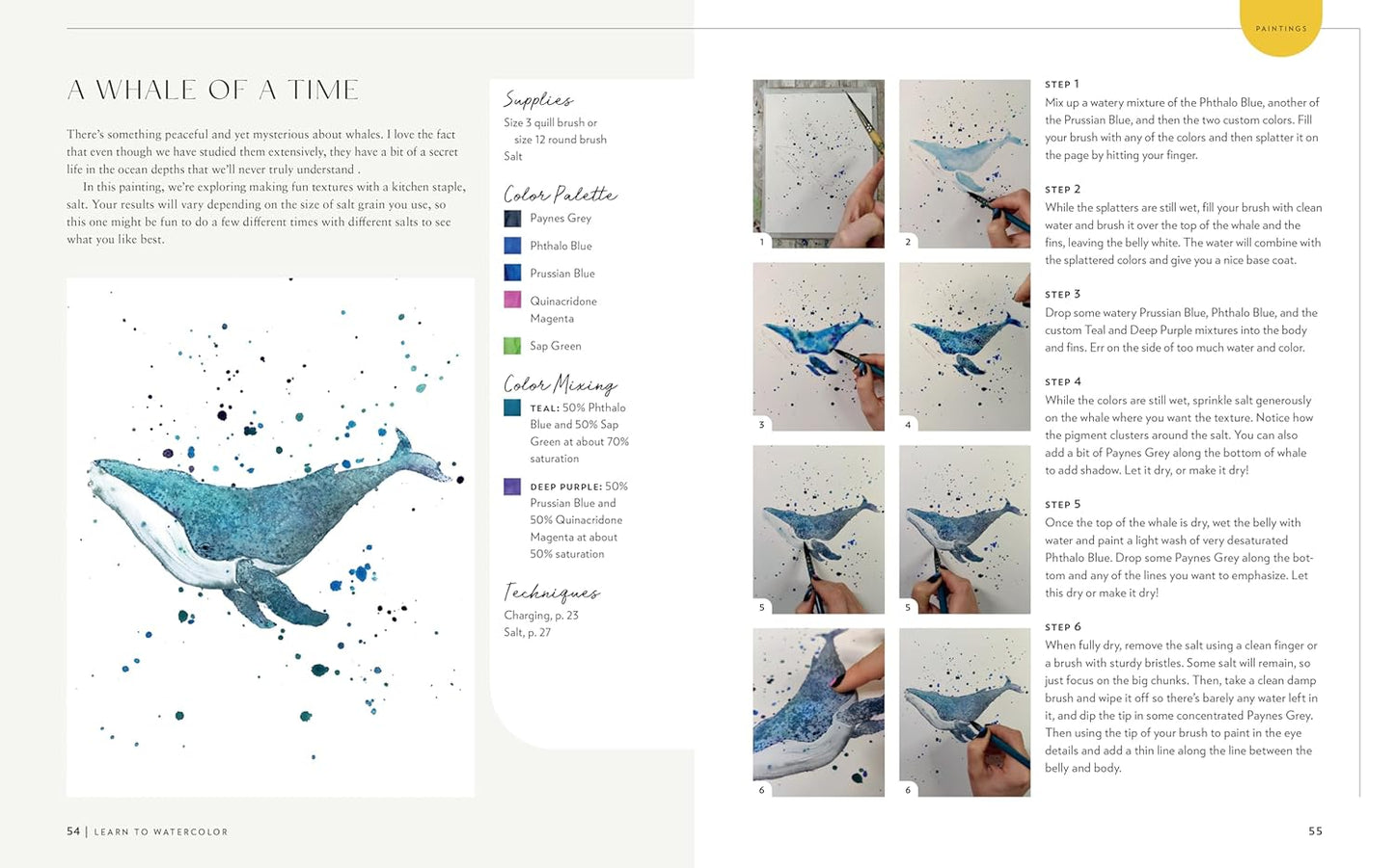 Watercolor This Book: Learn to Watercolor- 20 Step-By-Step Beginner-Friendly Lessons on Watercolor Paper (Includes Watercolor Pad with Sketches - No Drawing Required!) by Lacey Walker