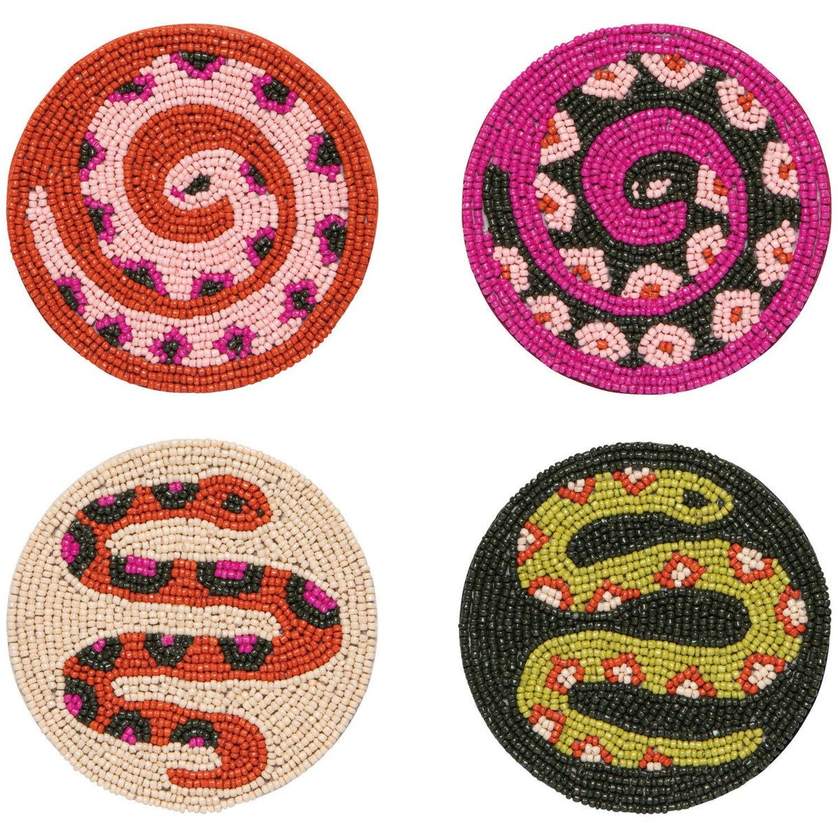 Gardenland Beaded Coasters Set of 4- snakes!