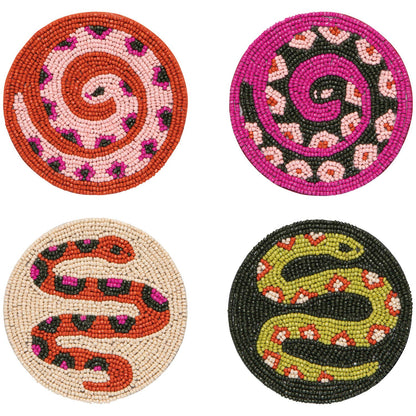 Gardenland Beaded Coasters Set of 4- snakes!