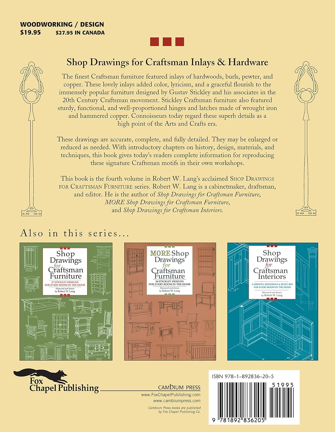 Shop Drawings for Craftsman Inlays & Hardware: Original Designs by Gustav Stickley and Harvey Ellis