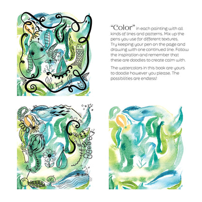 Reverse Coloring Watercolors for You to Doodle & Trace: 40+ Pictures to Draw On!