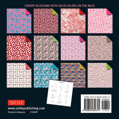 Origami Paper: Cherry Blossoms 200 Sheets, 6in (15 CM), Double Sided with 12 Different Designs by Tuttle Studio