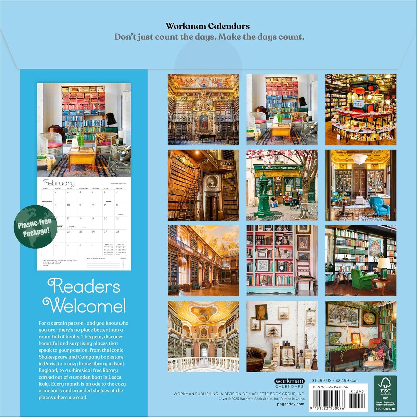 A Calendar for Book Lovers Wall Calendar 2026 by Workman Calendars