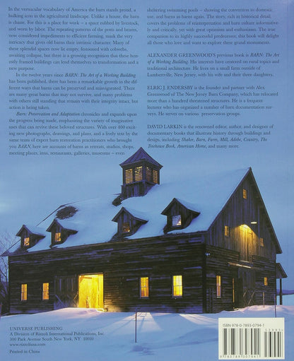 Barn: Preservation and Adaptation, The Evolution of a Vernacular Icon [Paperback] by Alexander Greenwood, Elric Endersby & David Larkin